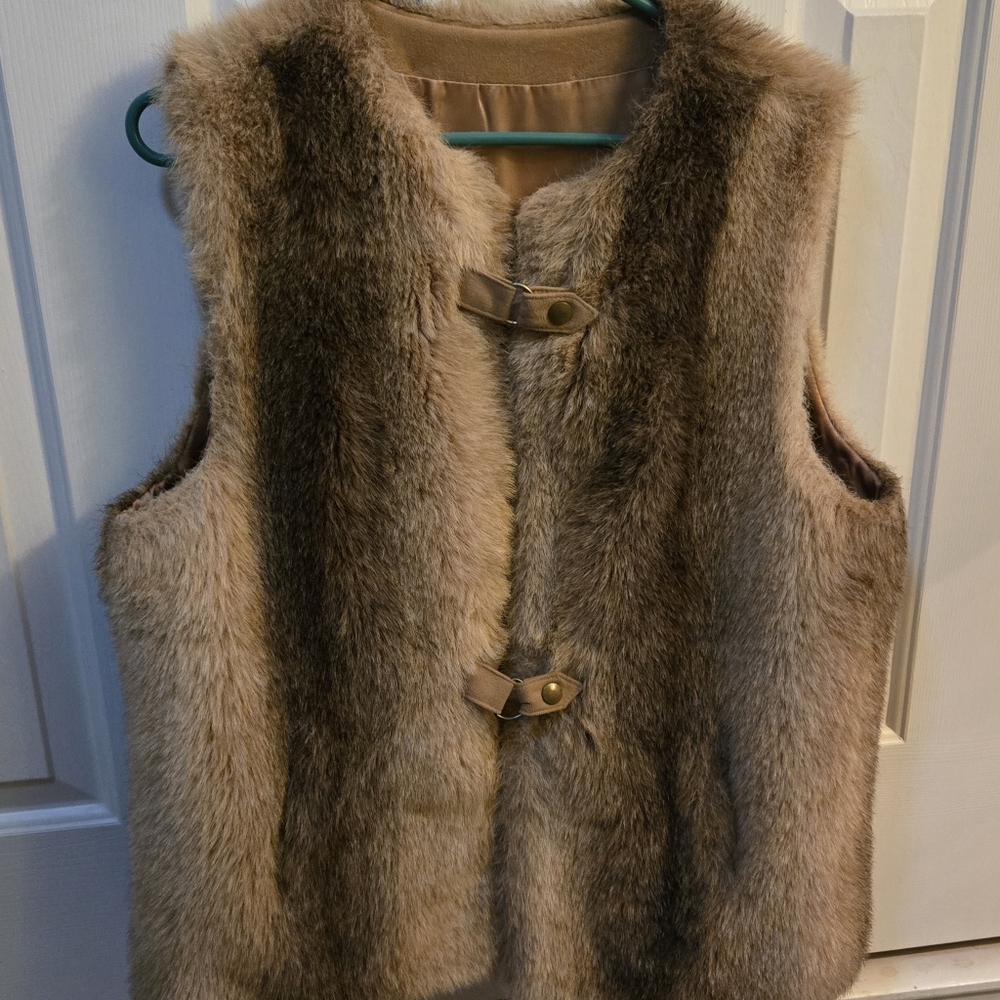 Vintage Country Pacer Vest Faux Fur Size 14, 7